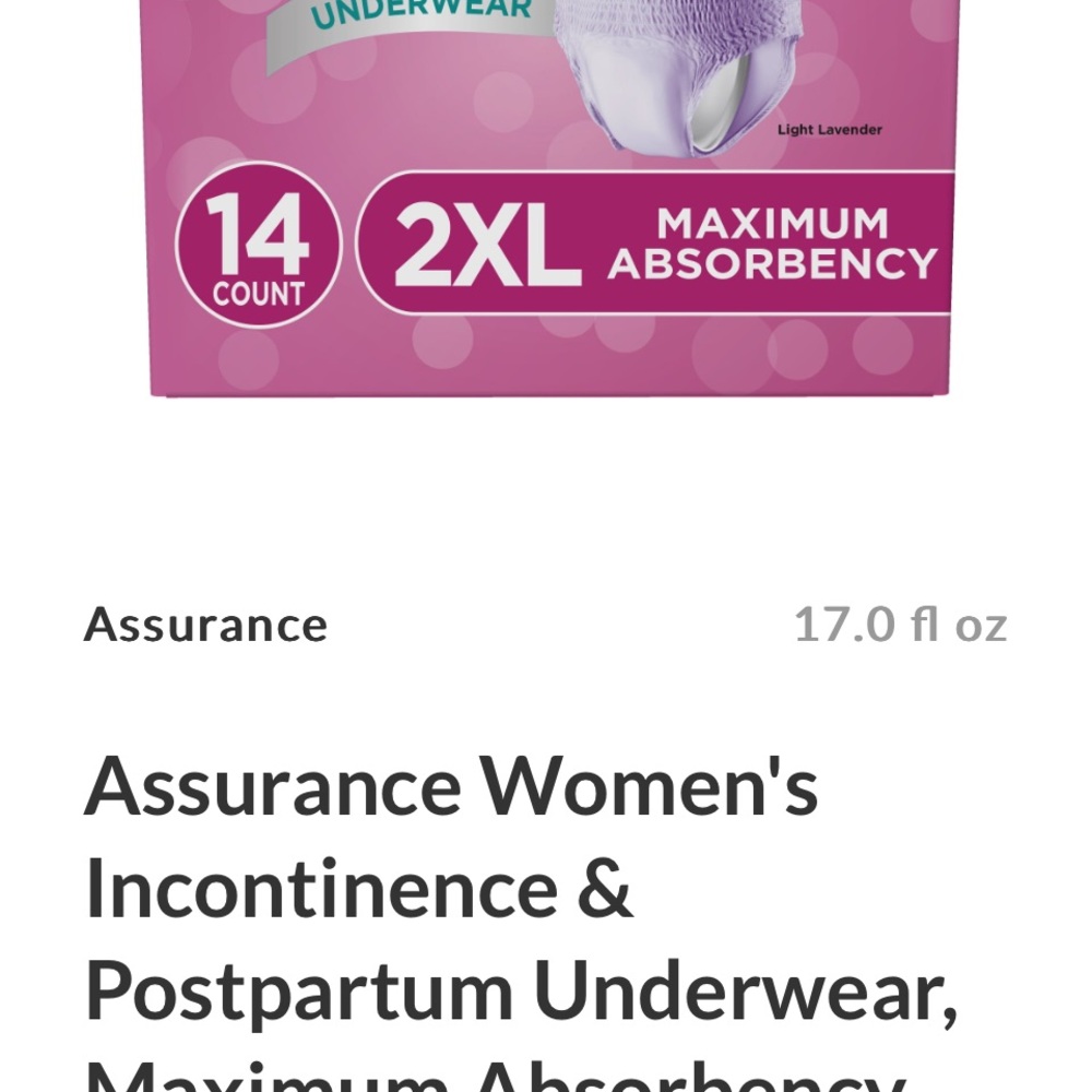 Assurance Women's Incontinence Underwear 2XL